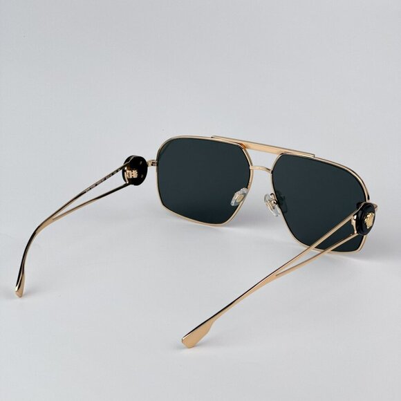 Versace VE2269 100287 BRAND NEW Sunglasses Gold Dark Grey Pilot Unisex - Picture 5 of 11